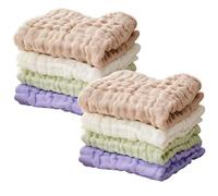 8 PEZZI Asciugamani in mussola per neonati, salviette per neonati in cotone organico colorato a sei strati, asciugamano per il viso per pelli sensibili, regalo per la doccia, 12 x 12 pollici