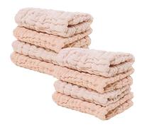 8 PEZZI Asciugamani in mussola per neonati, salviette per neonati in cotone organico colorato a sei strati marroni, asciugamano per il viso del bambino per regalo doccia, 12 x 12 pollici