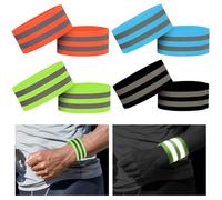 8 Pezzi Bande Catarifrangenti, Fascia Braccio Running, Fasce riflessione di Sicurezza, Clip per Pantaloni da Bicicletta,Fascia per Braccio di Sicurezza Alta visibilità (35x5cm)