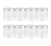 8 Pezzi Barattoli Trasparenti Mini 250ml con Coperchio in Alluminio | Marmellata e Sciroppo, Design Trasparente per Vedere il Contenuto, Uso Viaggio e Picnic