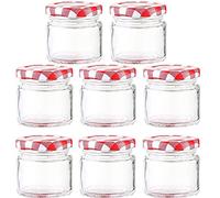 8 Pezzi Barattolo di Marmellata, Barattolo di Miele, Mini Barattolo di Vetro Vuoto in Latta Rotonda, Adatto per Caramelle, Marmellate, Frutta Sciroppata(100ML)