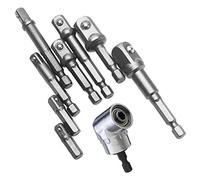 8 Pezzi Barra di Estensione (1/4",3/8",1/2") Bit di Trivello Set + Adattatore ad Angolo Retto Esagonale 105 Gradi 1/4" di Trazione del Potenziometro di Trapano per Cacciaviti