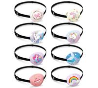 8 Pezzi Benda Occhio Pigro Bambini, Regolabile Eye Patch Coprente per occhio pigro ambliopia,Benda per occhio per Occhiali Che Curano Ambliopia Ragazzo