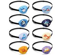 8 Pezzi Benda Occhio Pigro Bambini, Regolabile Eye Patch Coprente per occhio pigro ambliopia,Benda per occhio per Occhiali Che Curano Ambliopia Ragazzo