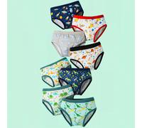 8 pezzi Biancheria intima a triangolo con stampa di astronauti e dinosauri cartoni animati, comoda e morbida per tutte le stagioni, multicolore, per ragazzi grandi 6Y,7Y,4Y,5YFumetto,stampa dappertutt