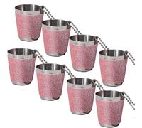 8 Pezzi Bicchieri da Shot Acciaio Inossidabile, Collana in Vetro da Sposa Bicchierini con Catenella, Accessori Team Bride Collana di Bicchierini per Addio al Nubilato e Sposa, Decorazione JGA