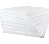 8 Pezzi Blocchi Di Schiuma, 30X30X2Cm Blocchi Di Schiuma Rettangolari Bianchi Bl