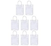 8 Pezzi Borsa Pvc Trasparente Manici, Fondo Stabile, Raffinata | Facile da Pulire, Capienza Maggiore, per Dolci, Spesa, Craft e Matrimoni