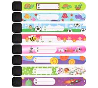 8 Pezzi Braccialetto Identificativo Bambini,Braccialetti Bambini Sicurezza,Anti Perso Antismarrimento Impermeabile Riutilizzabile per Ragazzi Adatto per i viaggi,il gioco e la scuola dei bambini