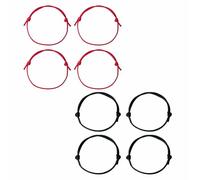 8 pezzi Bracciali in cotone cerato per uomo, bracciali in pelle regalo per donna, regolabili 16-30 cm, braccialetti amicizia fatti a mano, 4 rossi & 4 neri, gioielli unisex per giorno & feste