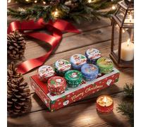 8 pezzi Candele profumate in porcellana blu e bianca, set regalo di candele in cera di soia premium, 8% di olio essenziale, regali per il sollievo dallo stress per le donne, 120 ore di durata, candele