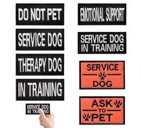 8 Pezzi Cane Patch Gilet, Imbracature Patch Emblema Ricamato, Ricamata Toppe per Cani Di Servizio Patches Cani Servizio in Toppe Supporto Emotivo Non Animale Domestico