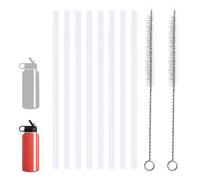 8 Pezzi Cannucce di Ricambio Trasparenti per Stanley Cup 12-64oz, con 2 Pennelli, Cannucce Riutilizzabili Ritagliabile per Bicchieri da Viaggio, Bottiglia D'acqua【24cm】