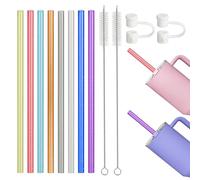 8 Pezzi Cannucce Plastica, Cannucce Riutilizzabili, Cannucce Bubble Tea, Con Spazzola Per La Pulizia, Cannucce Ecologiche Senza BPA Per Varie Bevande (8 Colori, 30 cm)