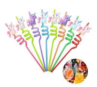 8 Pezzi Cannucce Unicorno - Cannucce per Bambini a Spirale, Cannucce di Plastica Riutilizzabili, Dure, Colorate, per Decorazioni di Feste di Compleanno per Accessori, Riunioni di Famiglia, Regali