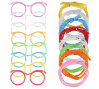 8 Pezzi Cannuccia Occhiali, Riutilizzabili Cannuccia, Cannucce Plastica Sciocche Divertenti Colorati Bicchieri di Paglia, per Bambini Festa Annuale Riunione Feste Compleanno