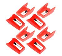 8 Pezzi Canto Giradischi Rosso in Plastica e Alluminio per Vinile | Sostituzione per Lettore e Giradischi, Design Vintage, Adatto a Ascolto Privato e Riunioni Familiari