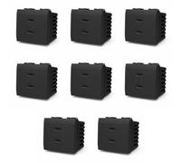 8 Pezzi Caricatore Doppio USB-C 45W, Compatibile Bticino Living International, Presa USB Tipo C da Incasso, 2 Moduli, Ricarica Rapida 5V 9V 12V 15V 3A e 20V 2.25A, Nero