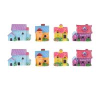 8 Pezzi Casa in Miniatura Paesaggistica in Resina per Micro Scenari