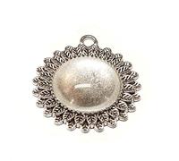 8 Pezzi Charm Lunetta Vuota Vassoio Medaglioni Metallo Ciondolo Gioielli 20 mm Rotondo 4 Vetro Trasparente Cabochon Kit Fai Da Te (Modello Argento-5)