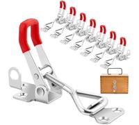 8 Pezzi Chiusura a Leva, Morsetti a Ginocchiera Chiavistello con Foro di Bloccaggio, Toggle Latch Regolabile in Metallo, Blocco Leva Fibbia a Stecca per Armadi e Valigie