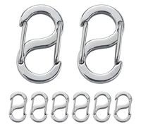 8 pezzi chiusure a doppia apertura, chiusure per braccialetti, ganci per collane, 16 x 9 mm, chiusura a S, in acciaio inox, per creazione di gioielli, progetti fai da te, riparazione di accessori