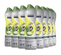 8 PEZZI CIF Detergente Liquido per Bagno Cucina Acciaio Crema Limone 0.75 lt