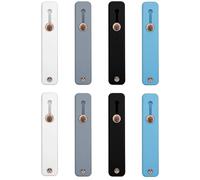 8 Pezzi Cinghie dito per Cellulare con Clip, Cinghiette da Dito per Cellulare in Silicone, Cinghiette con Clip per Cellulare, per Tutti Gli Smartphone - Bianco, Nero, Grigio, Blu