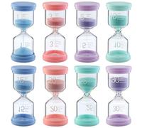8 Pezzi Clessidra Set, Clessidra bambini 1/3/5/10/15/20/25/30 Minuti, timer visivo bambini, Clessidra bomboniera per cronometrare la vita, l'apprendimento e il gioco