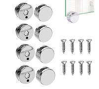 8 Pezzi Clip a Specchio Di Staffa Da Parete Rotonda Multiuso Con Clip Da Specchio, Staffa Per Specchi Con Staffa Da Parete In Clip In Vetro, Clip Da Specchio In Cornice Con Clip In Vetro (Argento)