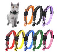 8 Pezzi Collare Gatto Riflettenti,Collari per Gatti Antistrozzo con Campanellino,Regolabile 20-33 cm,Sicuro,Nylon, Accessori Animali Domestic,collarino gatto