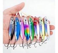8 pezzi/confezione Esche da pesca in metallo, esche da pesca a lenta discesa da 7g/10g/15g/20g/25g/30g, 8 colori, occhi 3D, esca laser 7 g,10 g,15 g,20 g,30 g,25 gLega di ferro