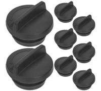 8 Pezzi Coperchio Base per Ombrellone da Giardino Nero in Plastica | Inserto per Apertura Tavolo, Portello Drenaggio 3cm, Adatto a Basi Esterne e Uso Piscina