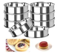 8 Pezzi Coppa Pasta di Acciaio Anello per Torte 10.5cm Coppapasta Tondi Piccoli, Rotondo Anelli per Torte, Torta Stampo Circolare Anello Dessert Tondo per Mousse, Pasticceria, Dessert, Muffin