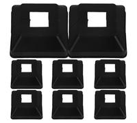 8 Pezzi Copri Base per Palo Ringhiera in Plastica PVC Nero | Protezione della Base, per Pali Corrimano Metallici e Scale, Finitura Discreta per Casa e Gestione Immobili