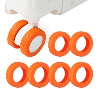 8 Pezzi Copri Ruote per Valigia in Silicone Arancia Battistrada | Protezione Antiusura e Riduzione Rumore, Viaggio Silenzioso, Stile Pratico, per Ruote da Bagaglio