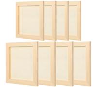 8 Pezzi Cornici in Legno Grezzo per Lavori Creativi, Set | Legno di Tiglio, Superficie Liscia senza Bave, per Scuola e Aula, Adatte a Pittura ad Acqua e Argilla