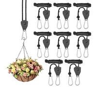 8 Pezzi Cricchetto Di Corda Regolabili Corda a Cricchetto Ganci Di Corda Cricchetto Gancio a Cricchetto da 2 m,1/8",Cricchetto per Corda per tende,luci per piante,ventilatori e illuminazione