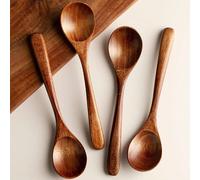 8 pezzi Cucchiaini di legno da 7 pollici/18 cm, eleganti cucchiai di legno per tè, caffè, dessert, uso domestico 4 pezzi,1 pz,8 pezziLegno
