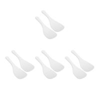 8 Pezzi Cucchiaio per Riso in Ceramica Bianco, Portatile per Cotto | Superficie Liscia e Finitura Bianca, Antiaderente Testurizzato, per Porridge e Servizio in Ristorante