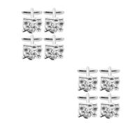 8 Pezzi Cufflinks a Forma di Batteria Vintage in Lega e Ottone per Camicia | Finitura Argentata Lucida, Chiusura Avanzata, per Smoking e Occasioni Formali, Idea per Batteristi