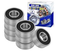 8 Pezzi Cuscinetti a Sfera 608 2RS per il Motore con Dimensione 8x22x7 mm - MONTERAL