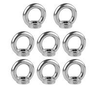 8 Pezzi Dadi ad Anello, Dado di Sollevamento in Acciaio Inossidabile, Dado Dell'occhio, Struttura Stabile e Superficie Liscia, per Accessori di Sollevamento, Corde, Fitness, Macchinari, Argento