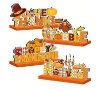 8 pezzi decorazione da tavolo Friendsgiving Happy Friendsgiving segni centrotavola in legno decorazione festa del Ringraziamento decorazione tacchino zucca camion decorazione da tavolo per festa del