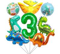 8 Pezzi Decorazioni Compleanno Dinosauri, Dinosauro Palloncino Foil, Palloncini Giungla, per Compleanni Décoration,Festa a Tema