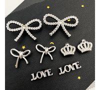 8 pezzi di accessori di moda per scarpe, tra cui fiocchi d'argento, corone di strass, lettere d'amore e fiocchi, molletta staccabili per sandali, ideali come regalo per feste e vacanze Animale,Fumetto
