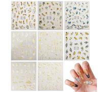 8 Pezzi Di Adesivi Per Manicure Per Elementi Di Marmo, Arte Manicure Fai-Da-Te, Ornamenti Di Unghie Alla Moda, Adesivi Per Unghie Autoadesivi.