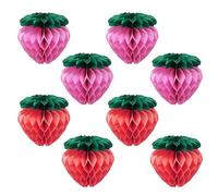 8 Pezzi Di Decorazioni Alla Fragola, Accessori Per La Decorazione Della Fragola Per Le Feste, Decorazione Per Torta Alla Fragola A Nido D'Ape, Decorazione Alla Fragola Da Giardino
