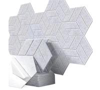 8 pezzi di design esagonale sfondo decorazioni pannelli acustici in feltro autoadesivi adesivi murali solidi for assorbire il rumore a prova per Ufficio,Casa,Foto(Light gray)