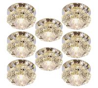 8 Pezzi Di Faretti LED Da Incasso In Cristallo Da 3W/5W, Faretti LED Rotondi Da 4", Plafoniera Moderna In Cristallo For Corridoio, Cucina, Ingresso, Decorazione Colorata For Interni(Warm light,5W)